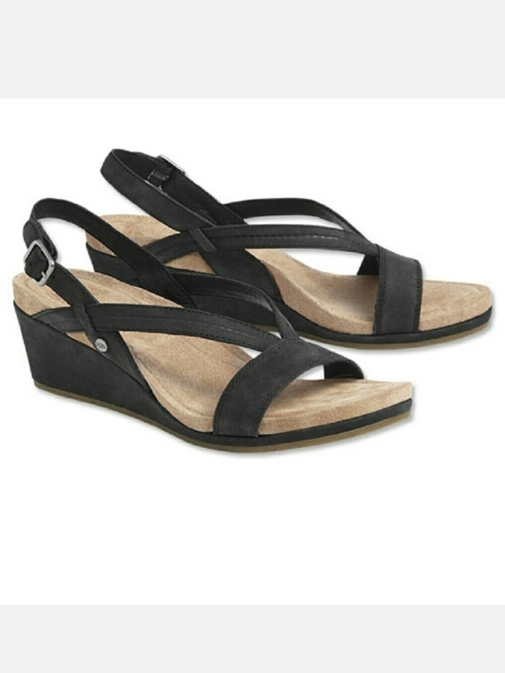 UGG Kenley Nubuck Strappy Slingback Wedge Sandals 8.5